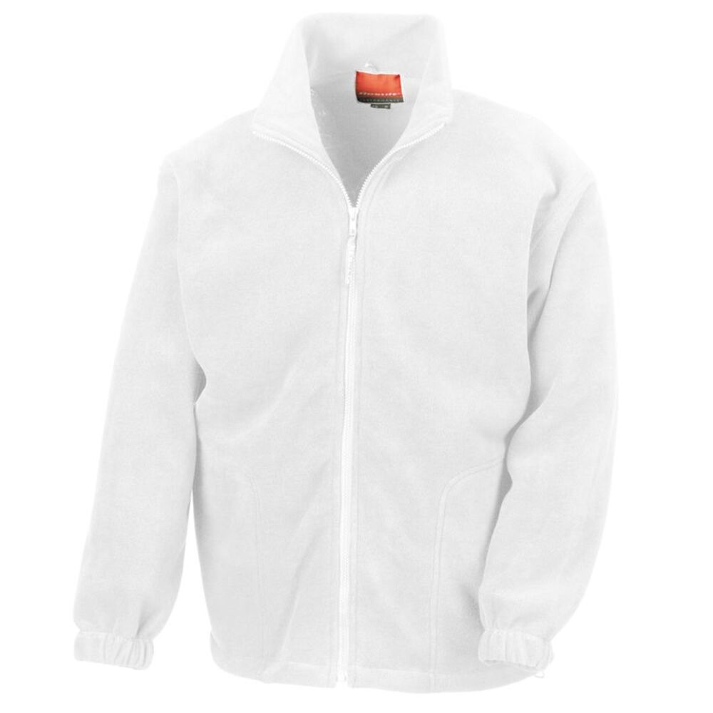 Result Mens Full Zip Casual Winter Warm Active Fleece Anti Pilling Jacket / Whit